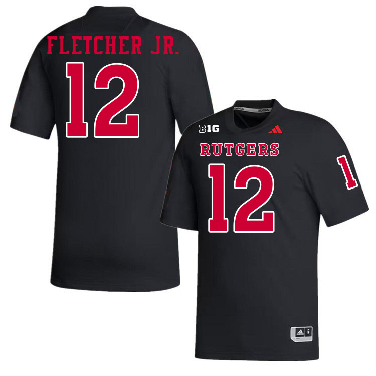 Rutgers Scarlet Knights #12 Kenny Fletcher Jr. College Football Jerseys,Uniforms-Black Rutgers Scarlet Knights #12 Kenny Fletcher Jr. College Football Jerseys,Uniforms-Black